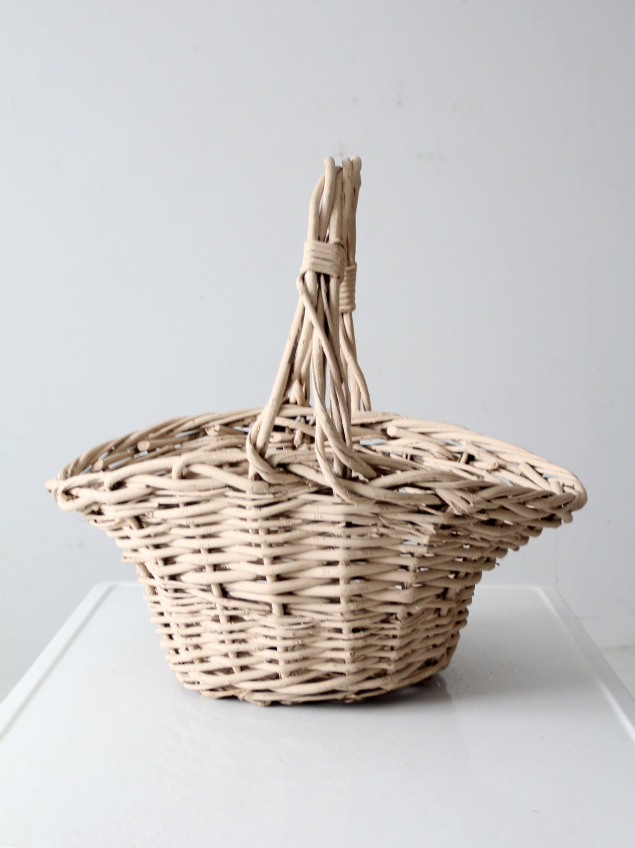 vintage large painted wicker basket