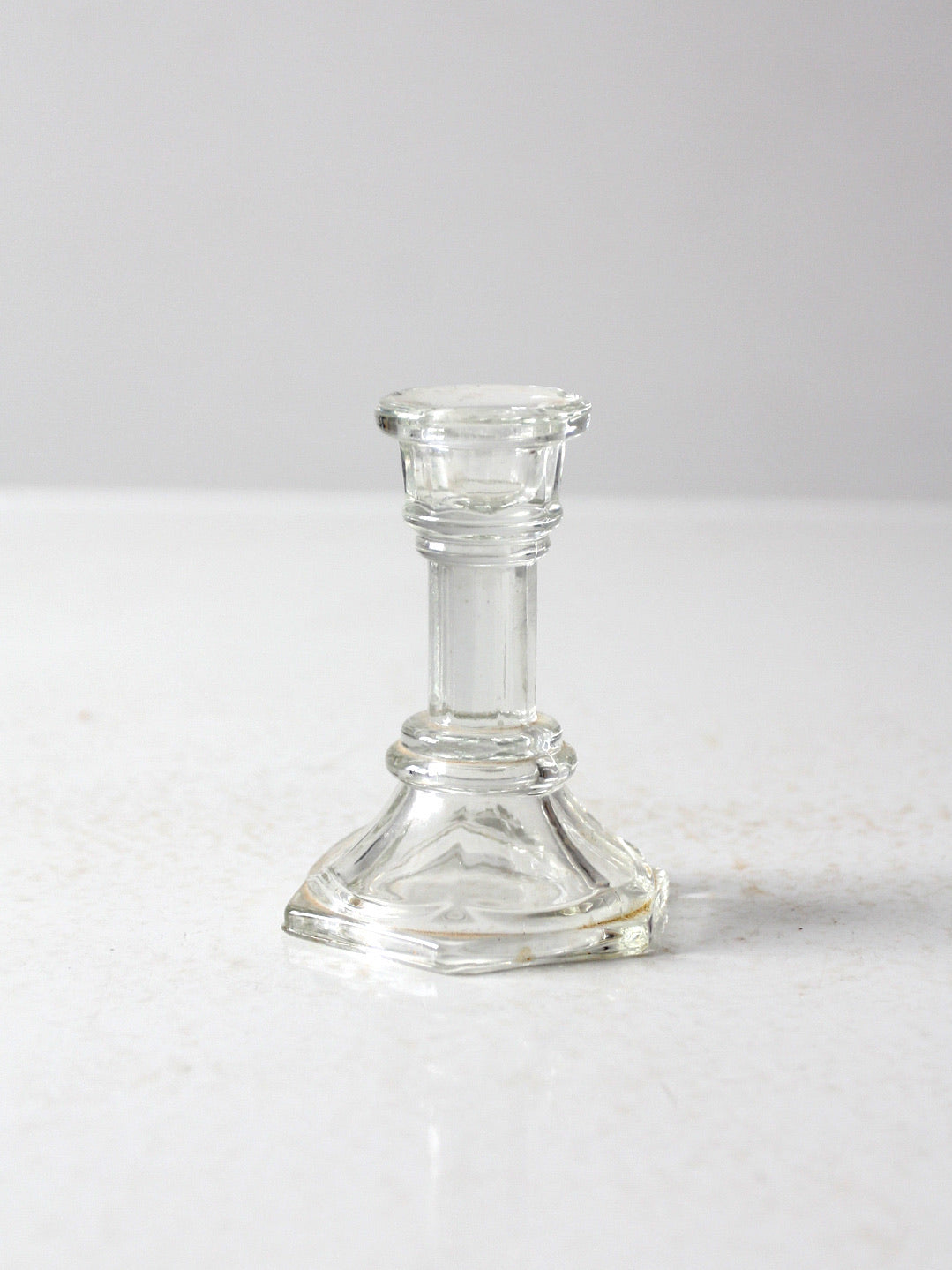 vintage glass candlestick holder