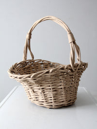 vintage large painted wicker basket