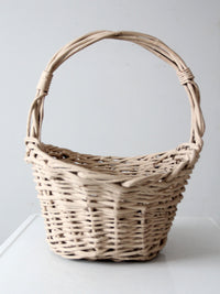 vintage large painted wicker basket