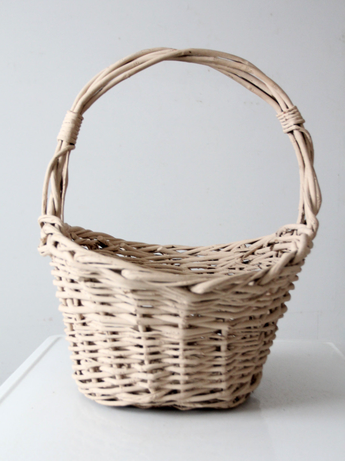 vintage large painted wicker basket