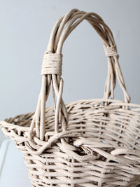 vintage large painted wicker basket