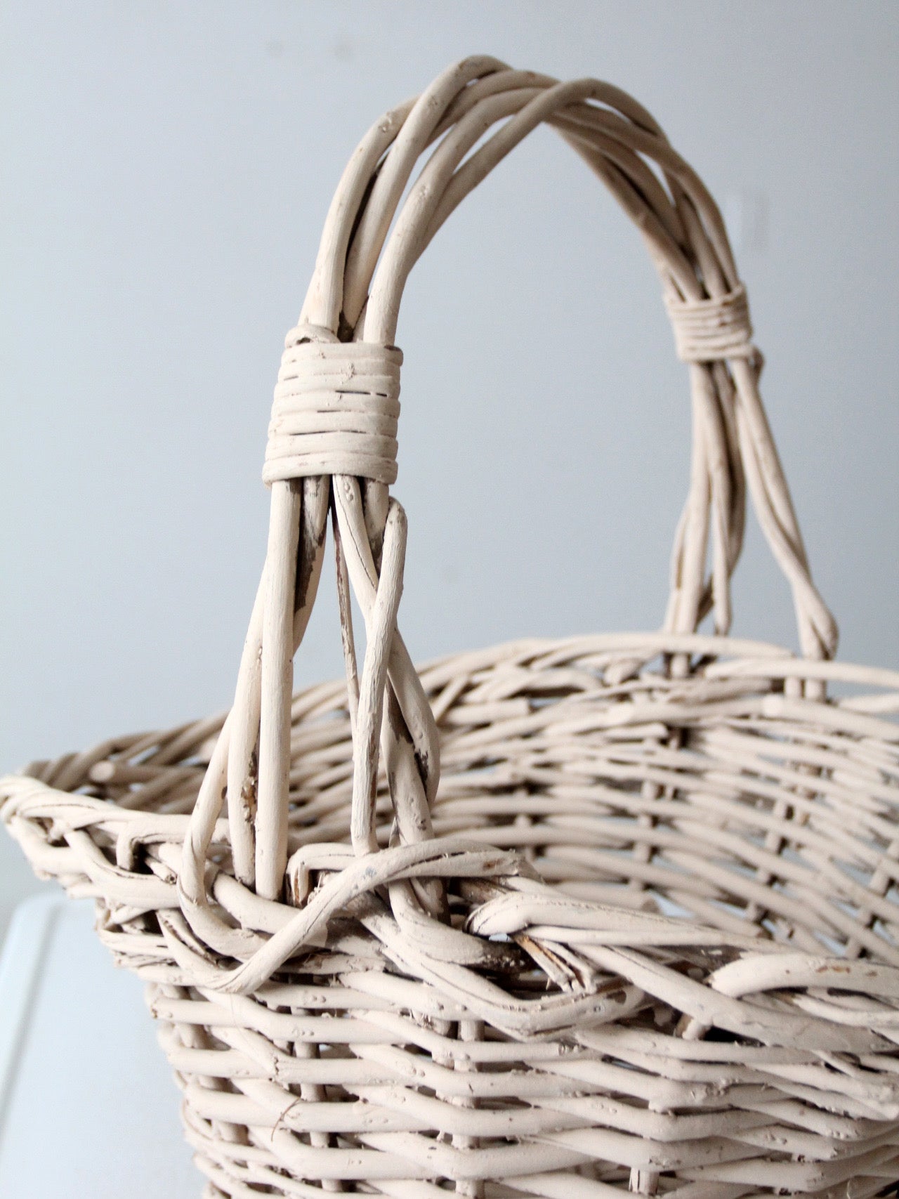 vintage large painted wicker basket