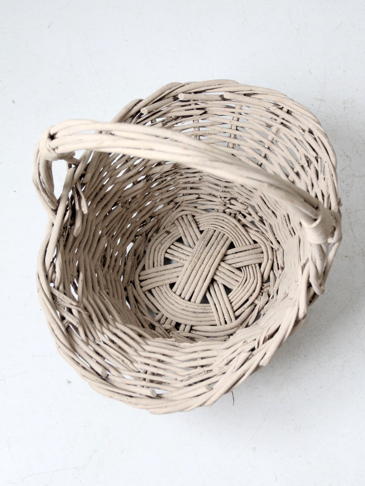 vintage large painted wicker basket