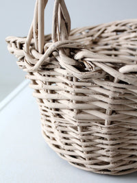 vintage large painted wicker basket