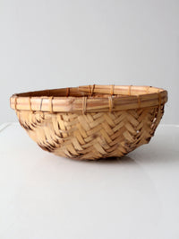 vintage rattan basket bowl