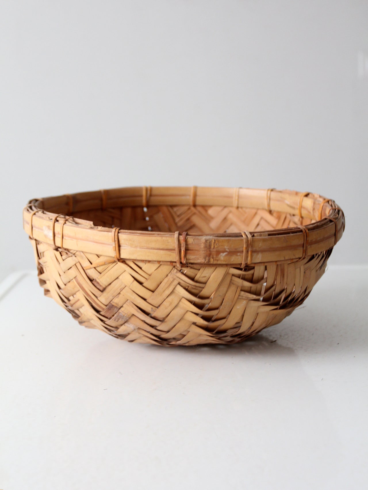 vintage rattan basket bowl