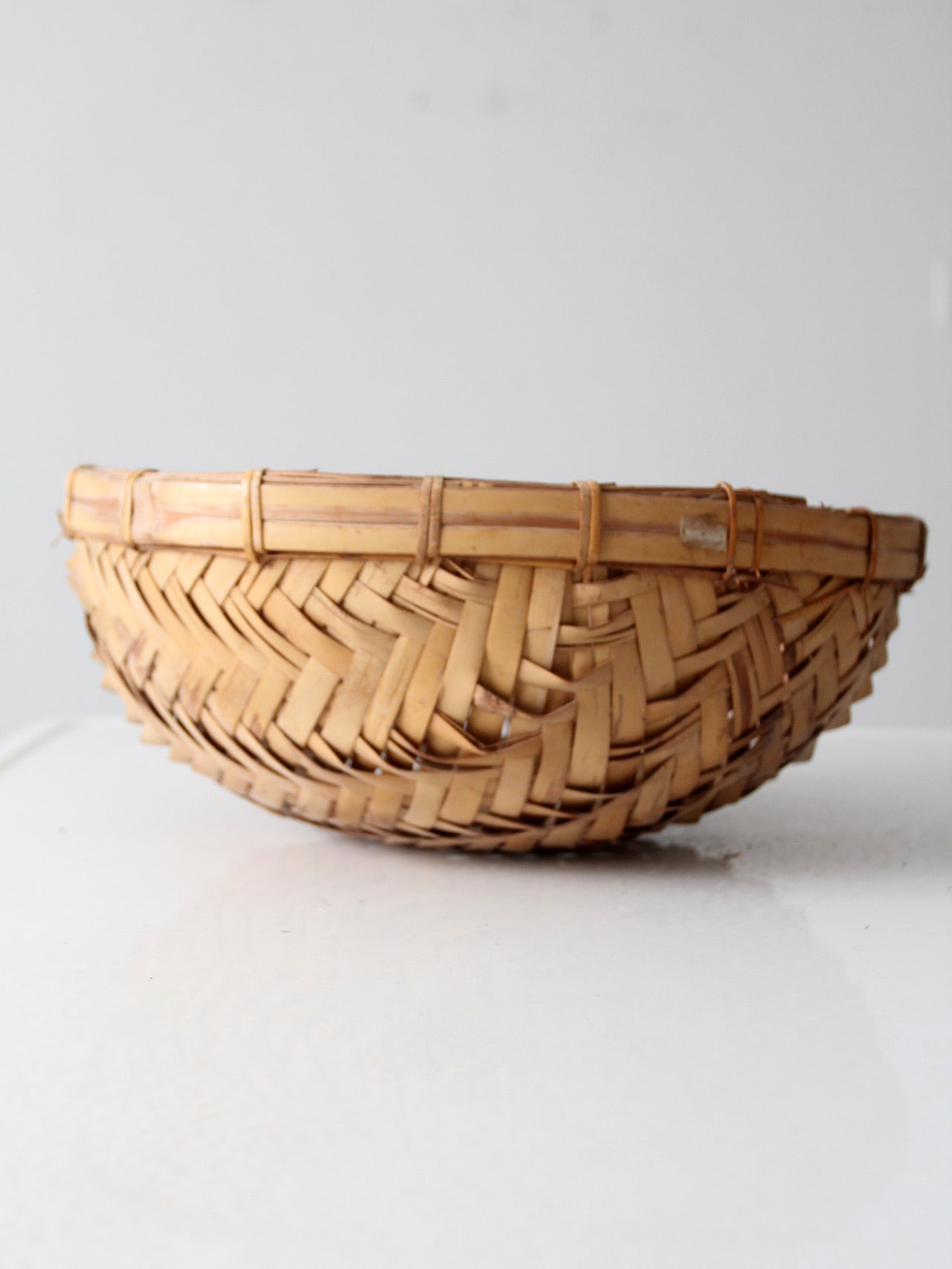 vintage rattan basket bowl