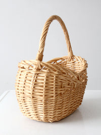 vintage wicker harvest basket