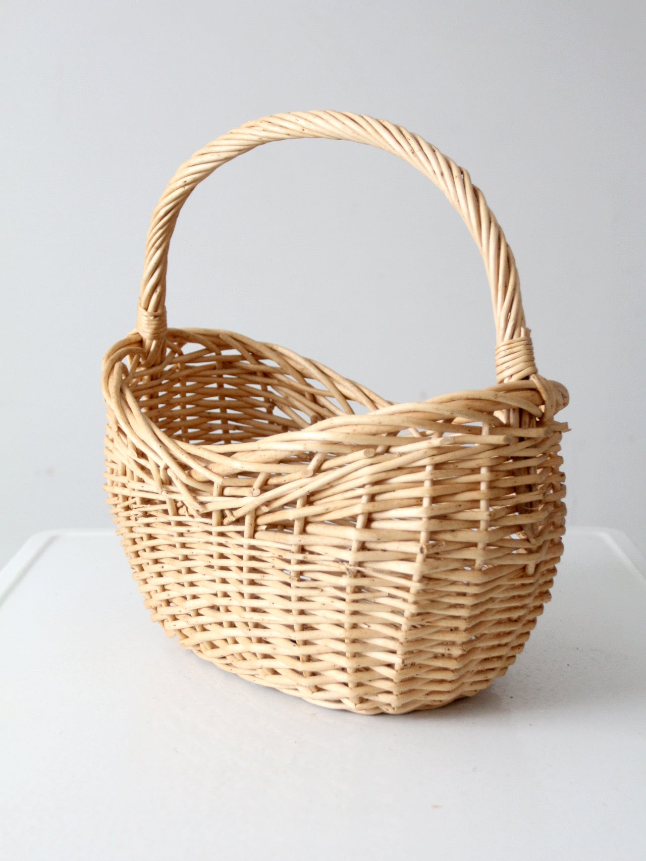 vintage wicker harvest basket