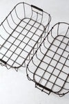 vintage wire baskets pair