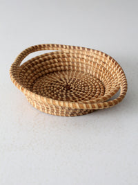 vintage woven coil basket bowl