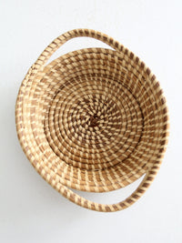 vintage woven coil basket bowl