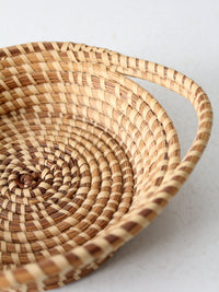 vintage woven coil basket bowl