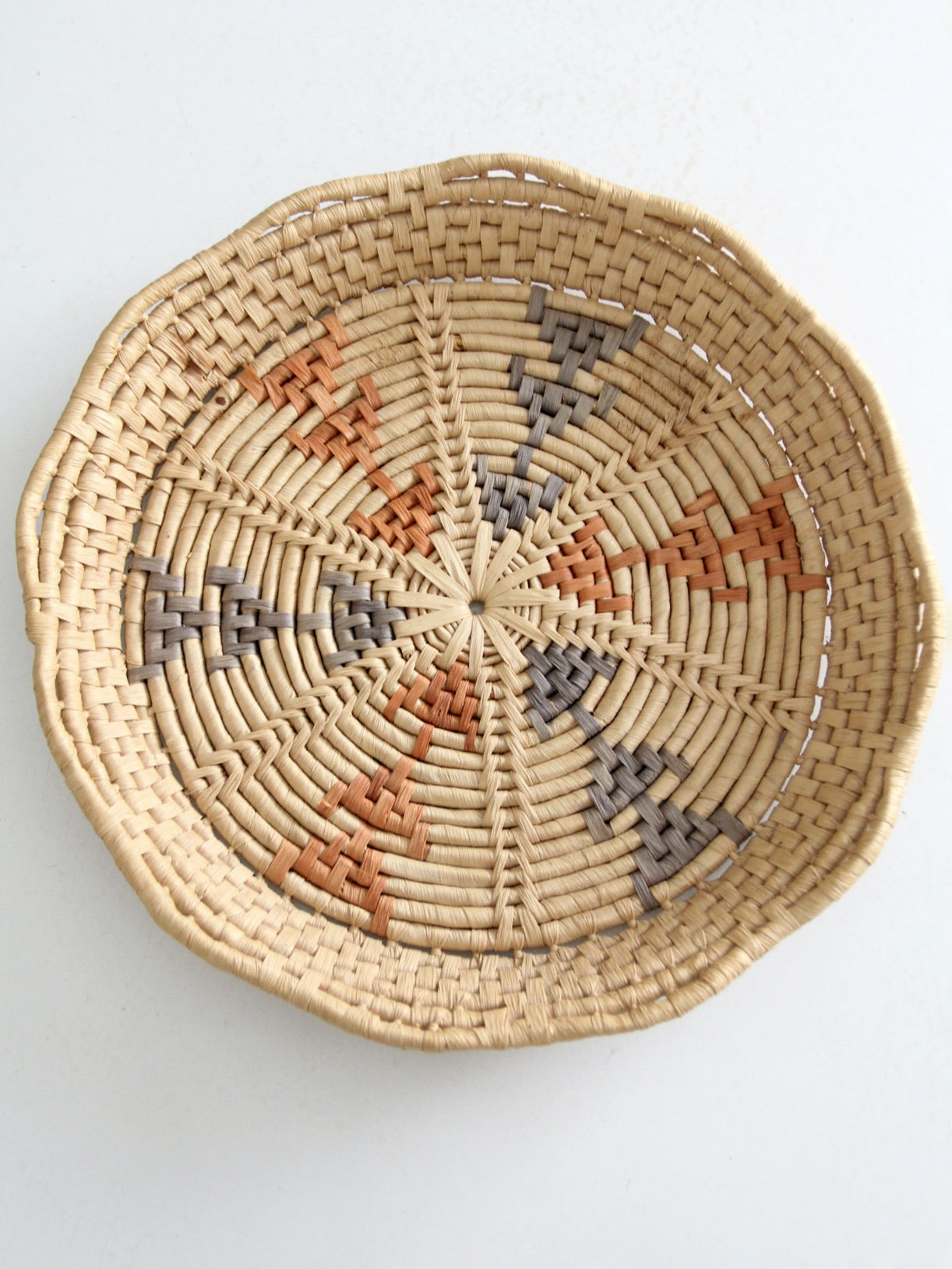vintage woven basket tray