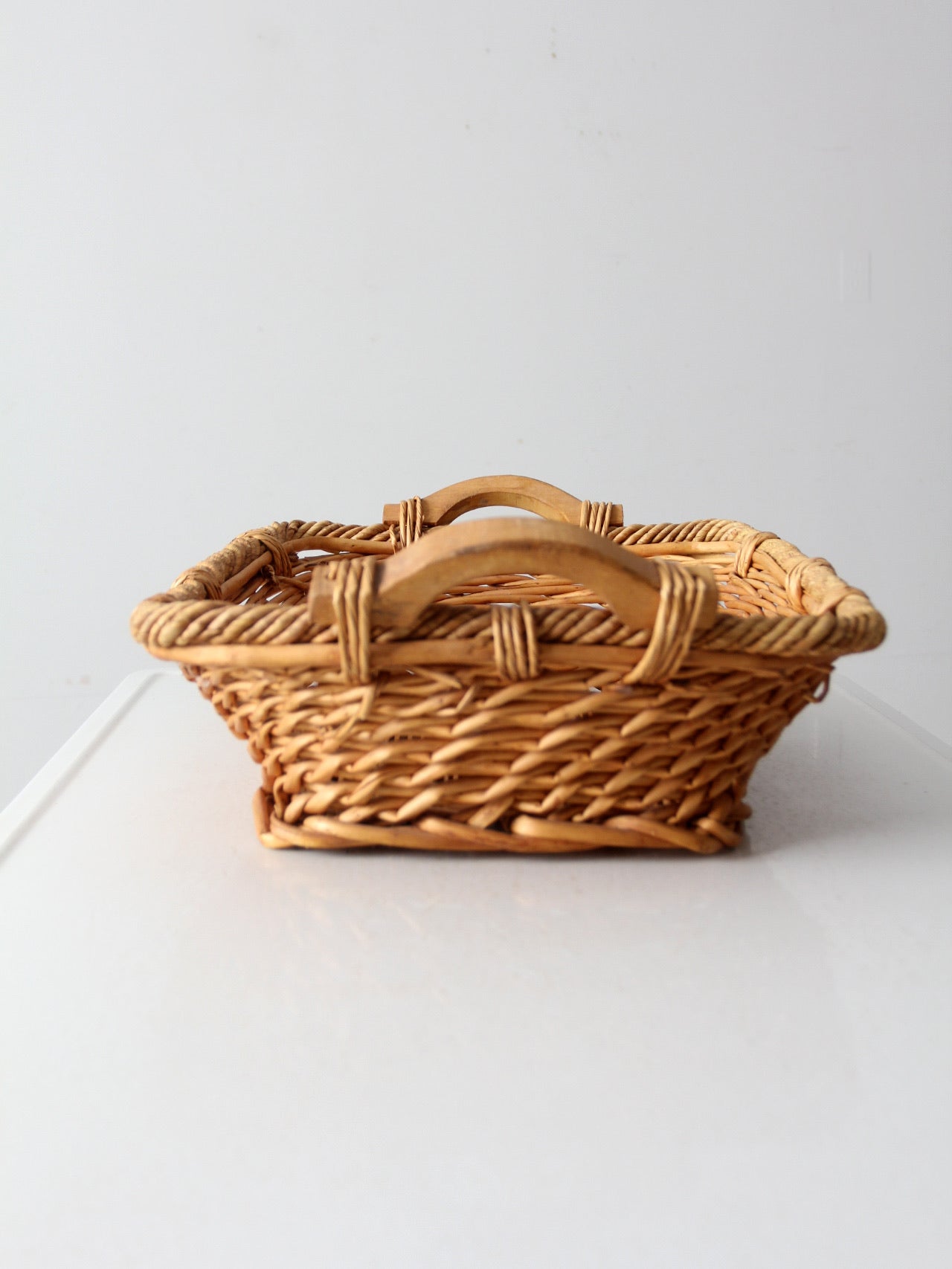 vintage woven basket tray