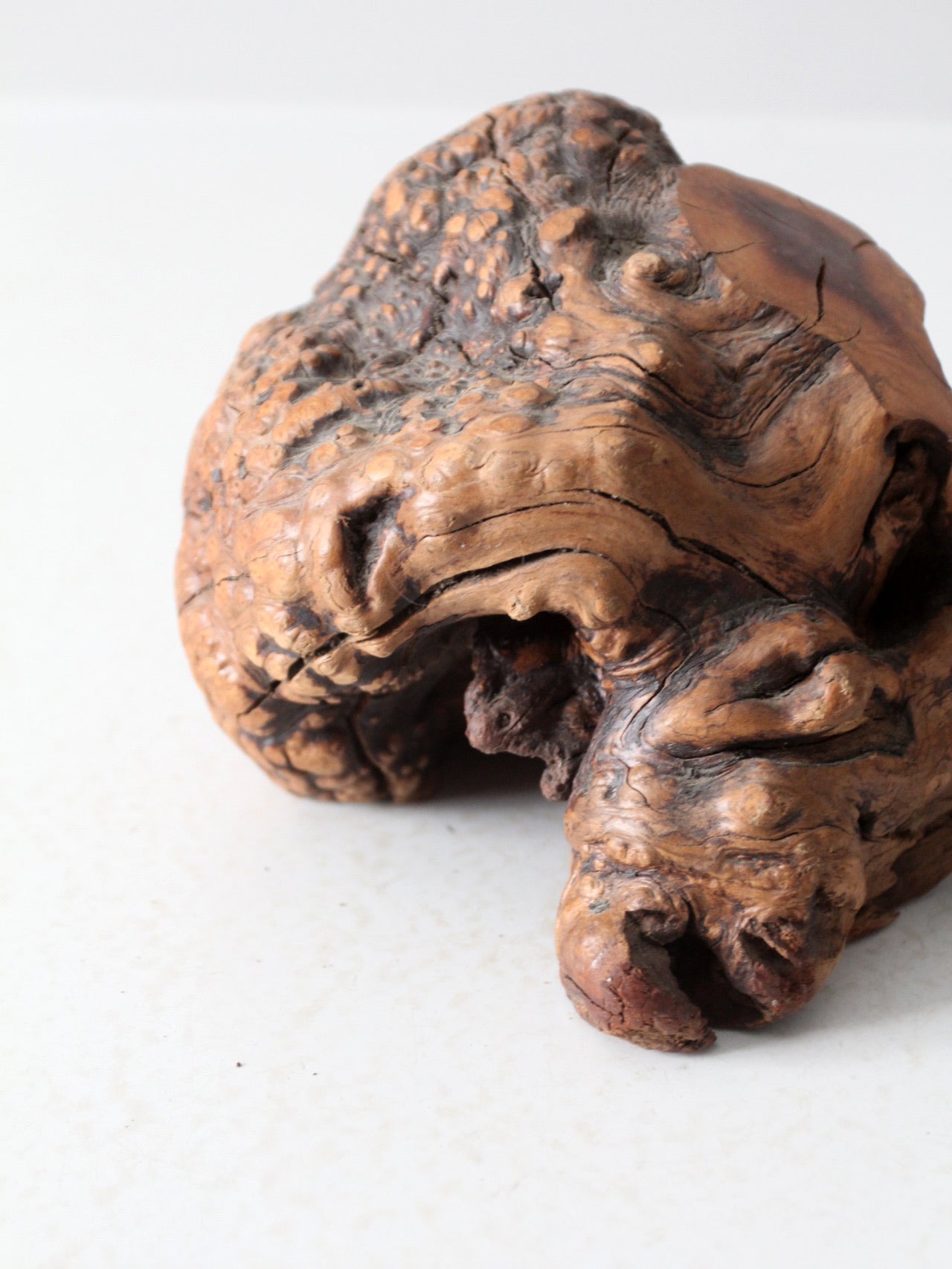 vintage burl wood natural sculpture