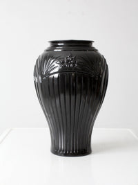 vintage Anchor Hocking black glass vase