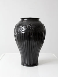 vintage Anchor Hocking black glass vase