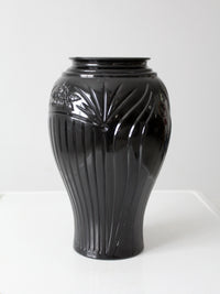 vintage Anchor Hocking black glass vase