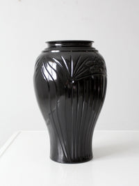 vintage Anchor Hocking black glass vase