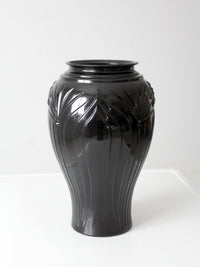 vintage Anchor Hocking black glass vase