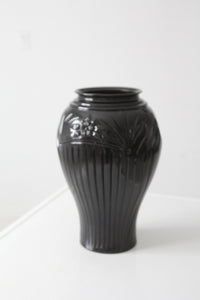 vintage Anchor Hocking black glass vase