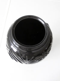 vintage Anchor Hocking black glass vase