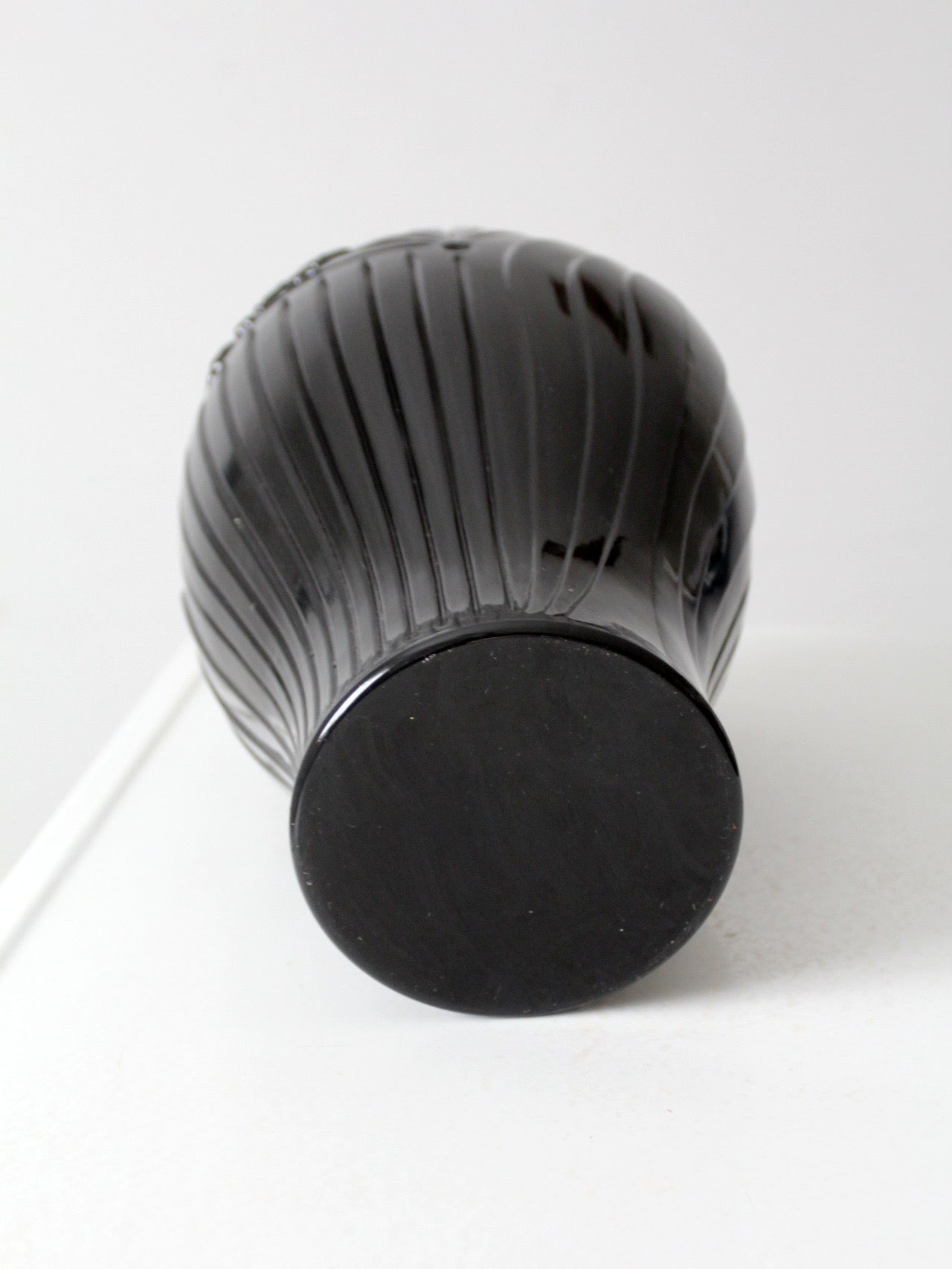 vintage Anchor Hocking black glass vase