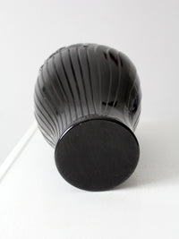 vintage Anchor Hocking black glass vase