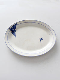 antique La Française bluebird platter