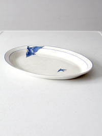antique La Française bluebird platter