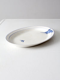 antique La Française bluebird platter