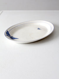 antique La Française bluebird platter