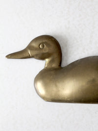 vintage brass duck wall hanging