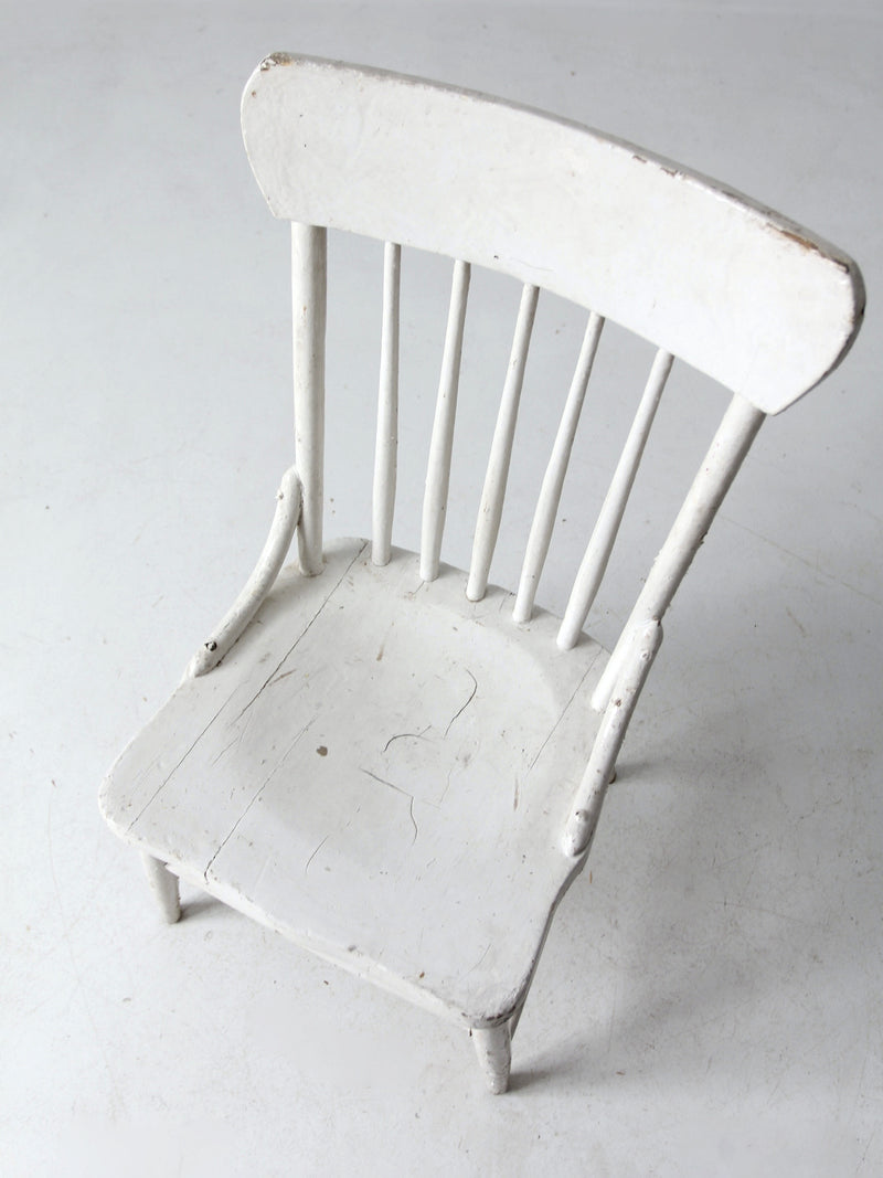 antique white press back chair