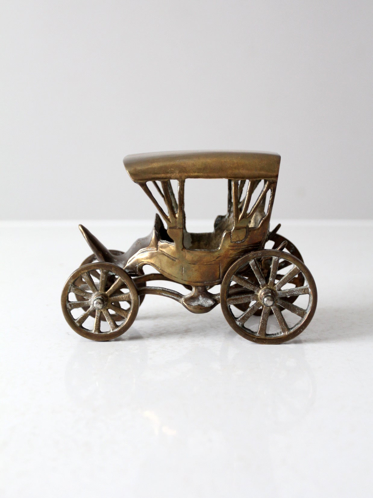 vintage brass carriage figurine
