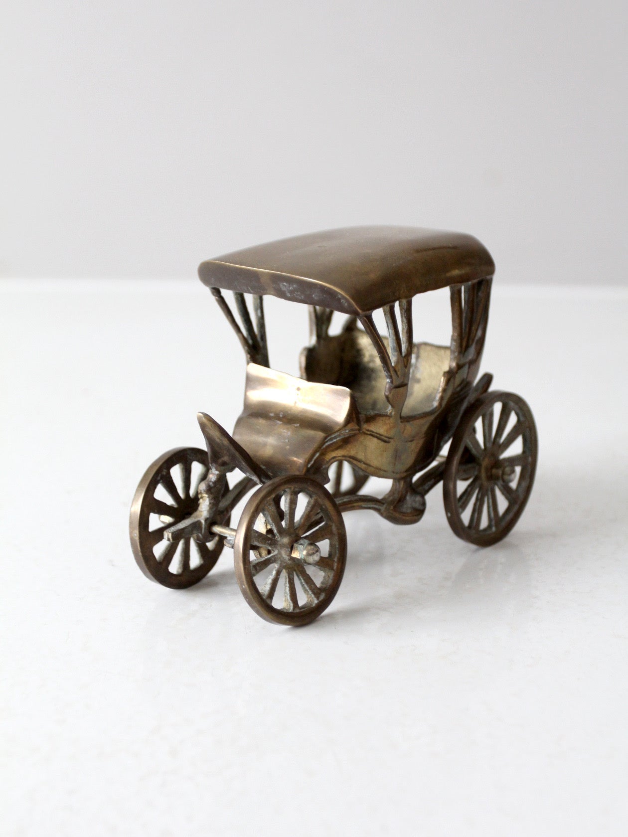 vintage brass carriage figurine