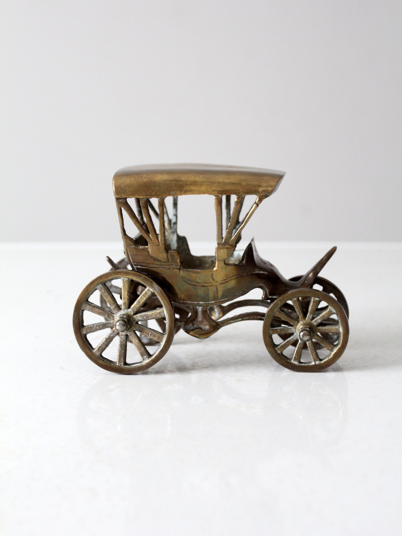 vintage brass carriage figurine
