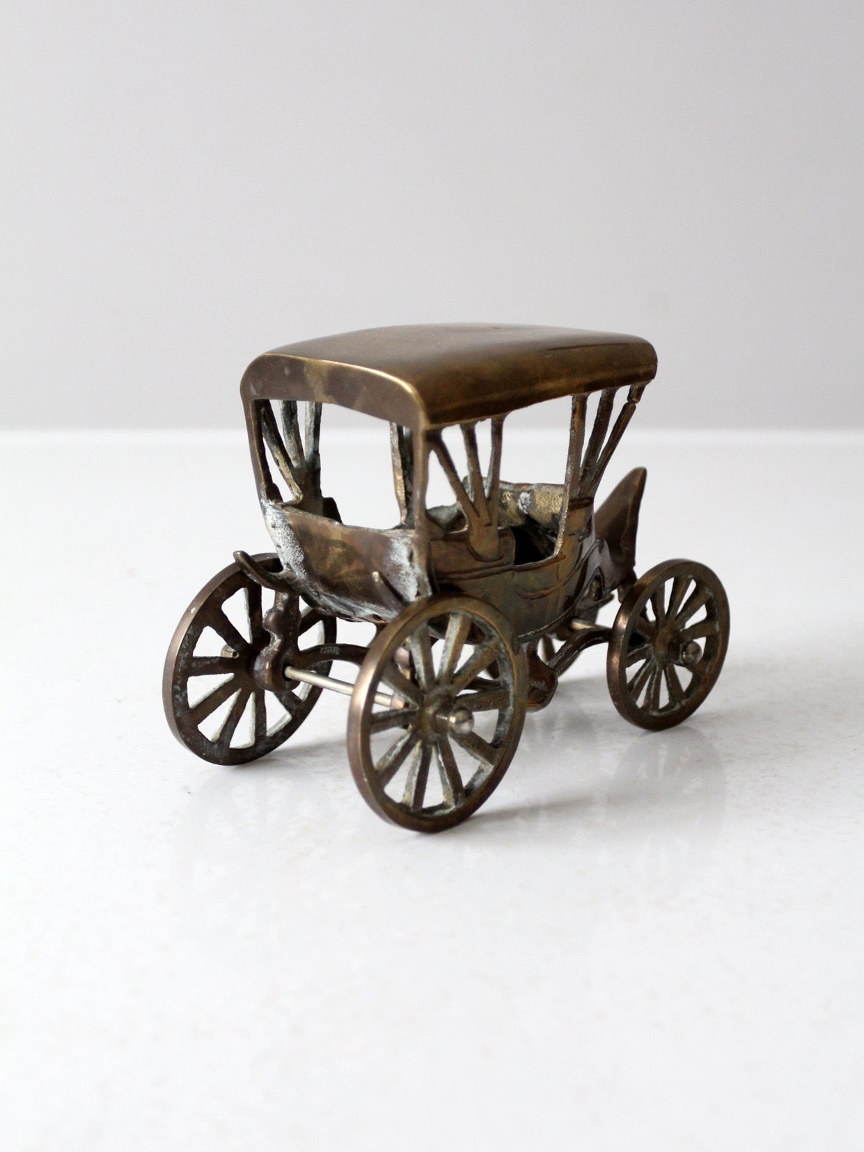 vintage brass carriage figurine