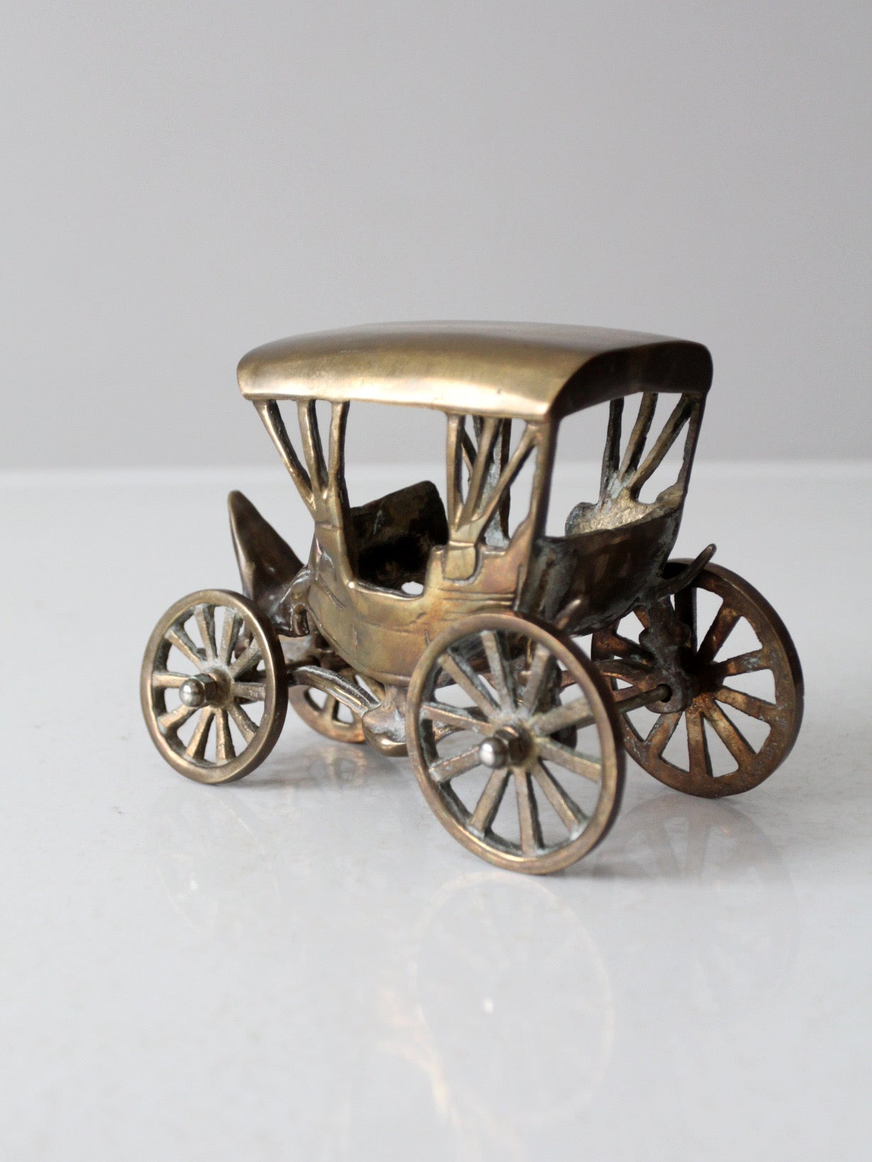 vintage brass carriage figurine