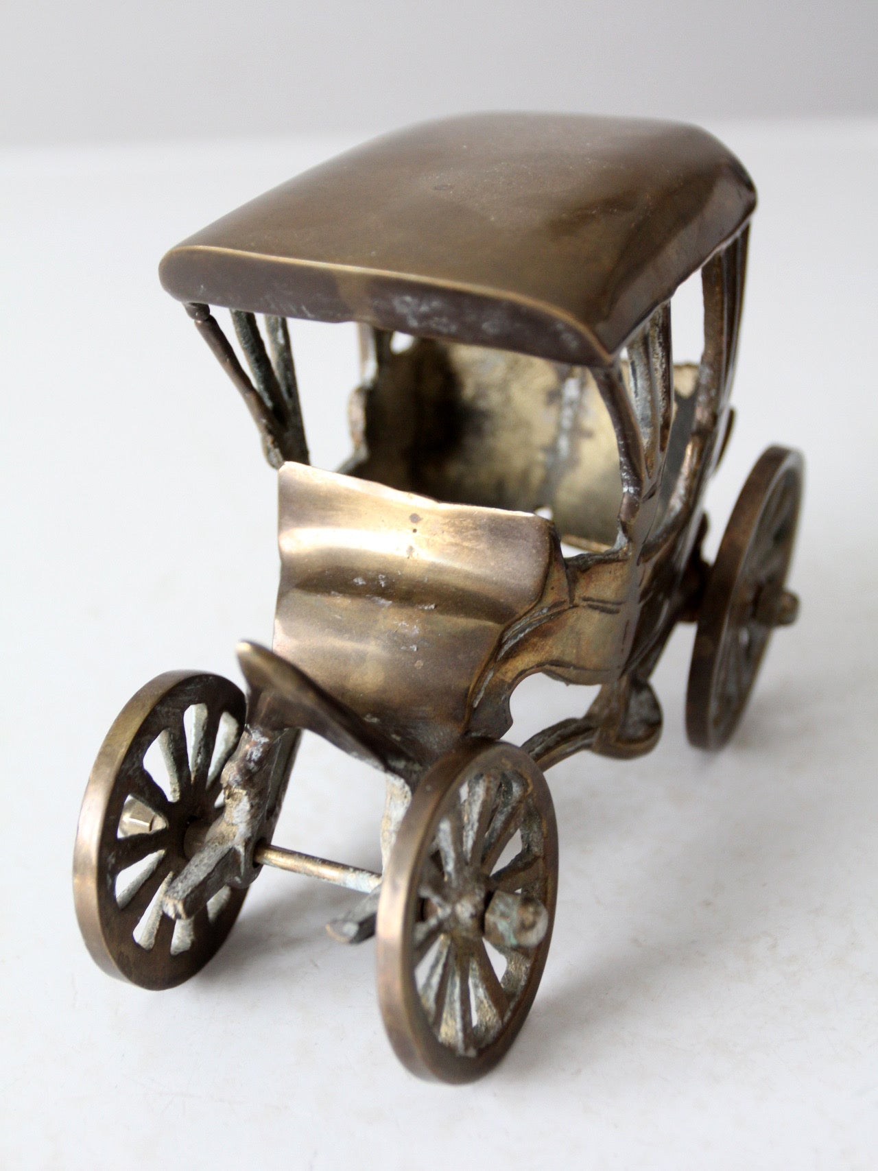 vintage brass carriage figurine