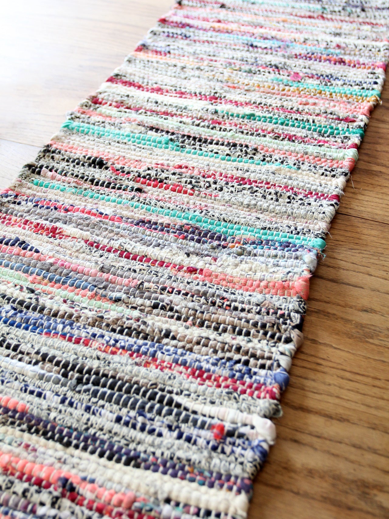 vintage farmhouse rag rug runner