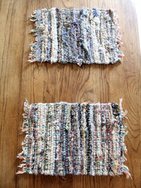 vintage rag rug placemats pair