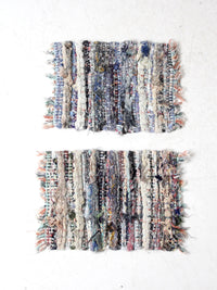 vintage rag rug placemats pair