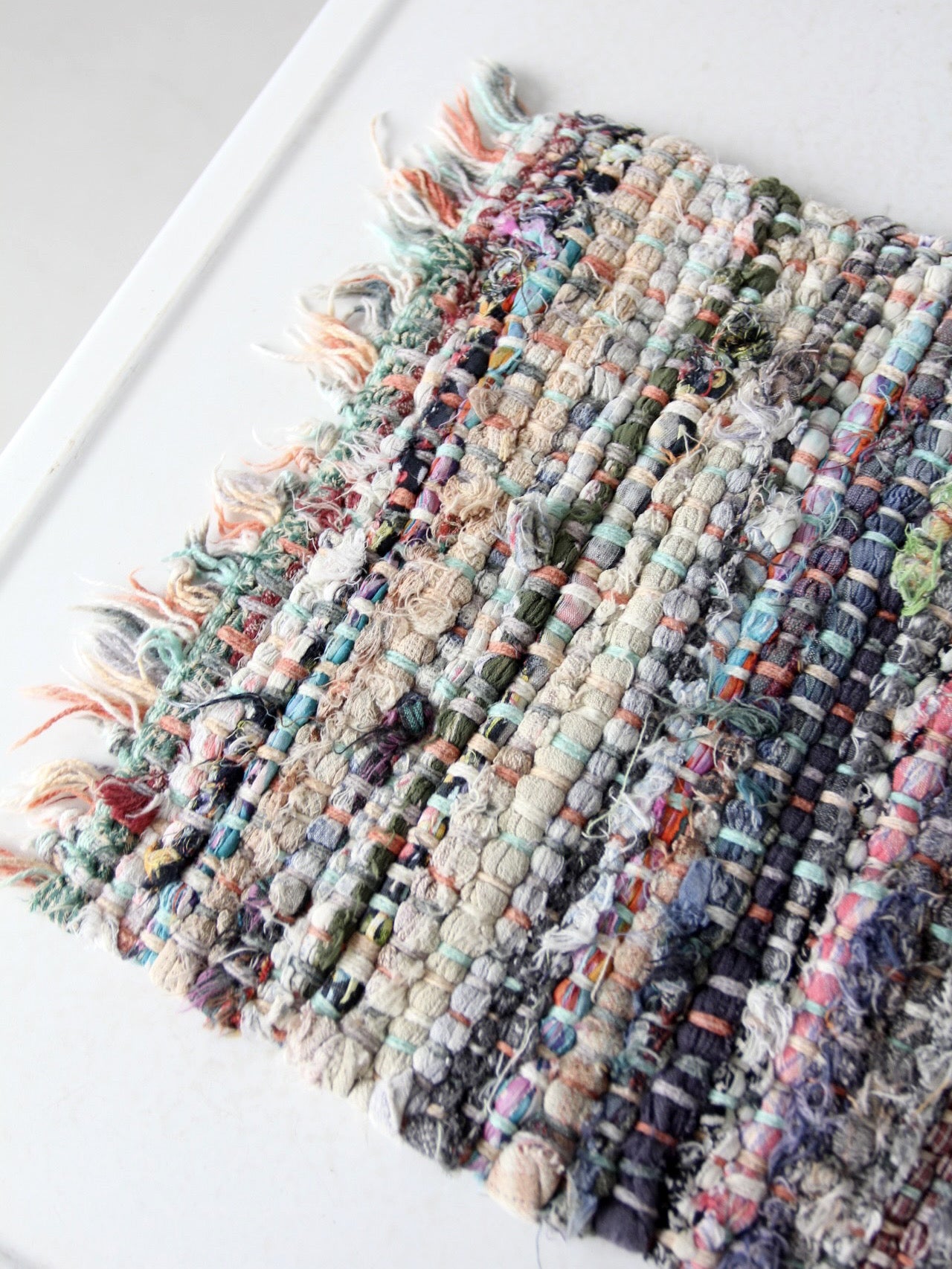 vintage rag rug placemats pair