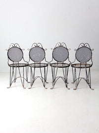 mid century wrought iron patio dining set