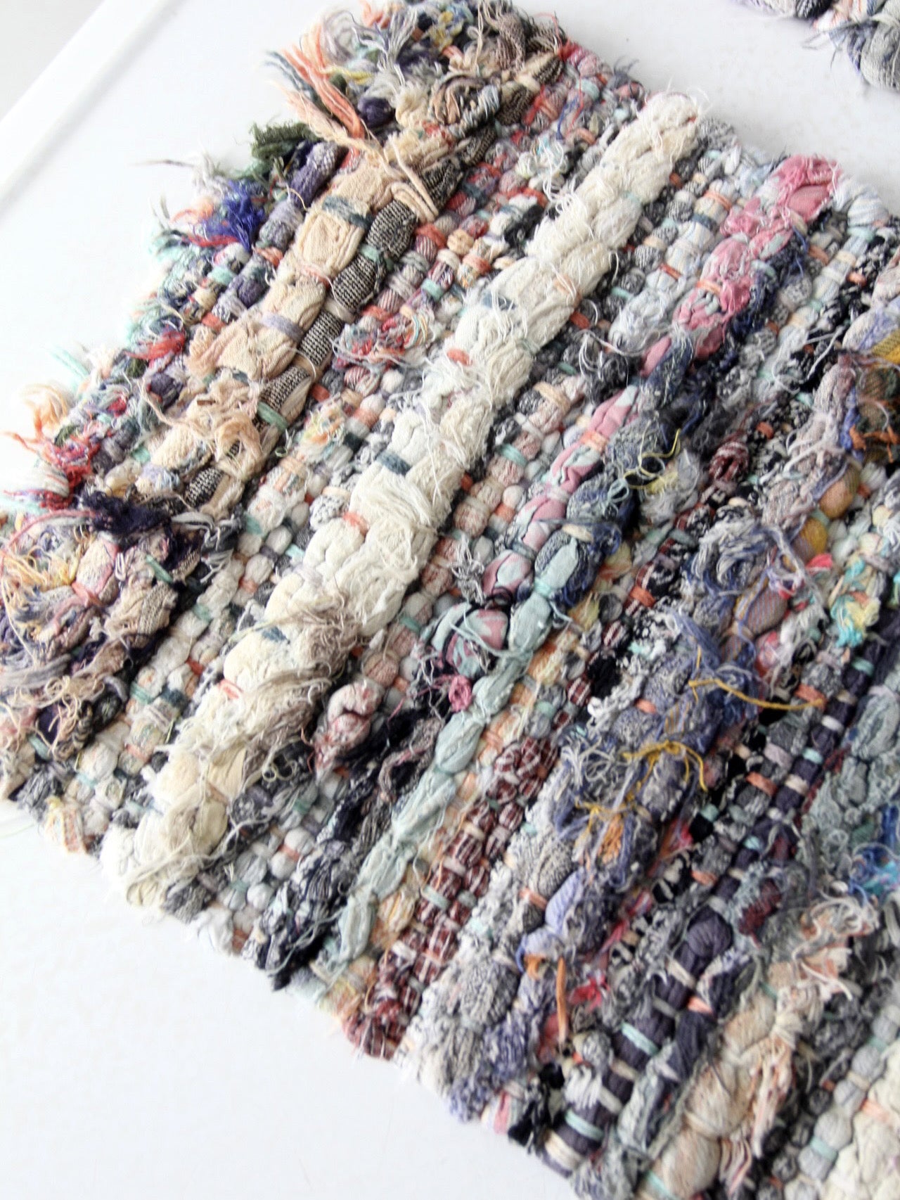 vintage rag rug placemats pair