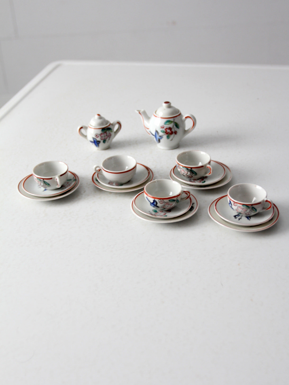 vintage Japanese miniature porcelain tea set
