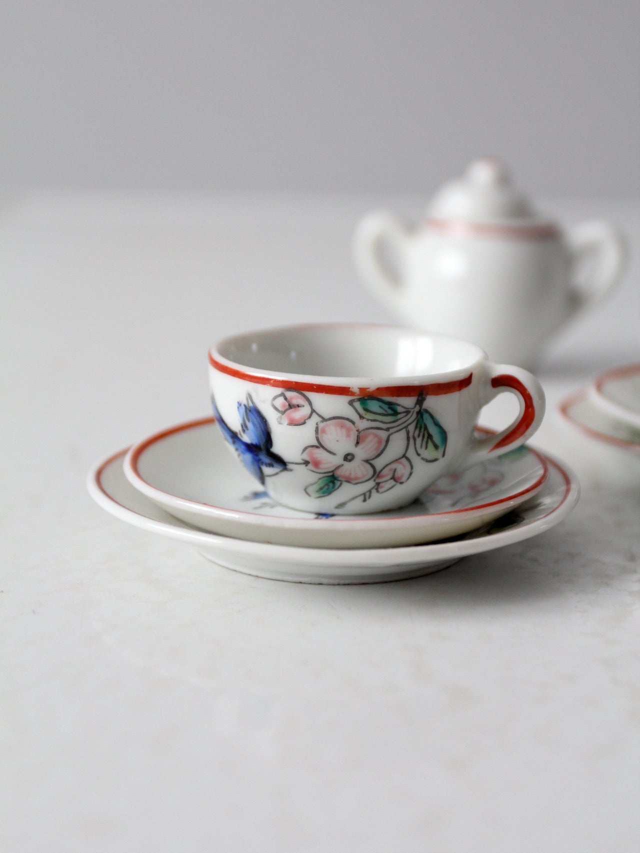 vintage Japanese miniature porcelain tea set